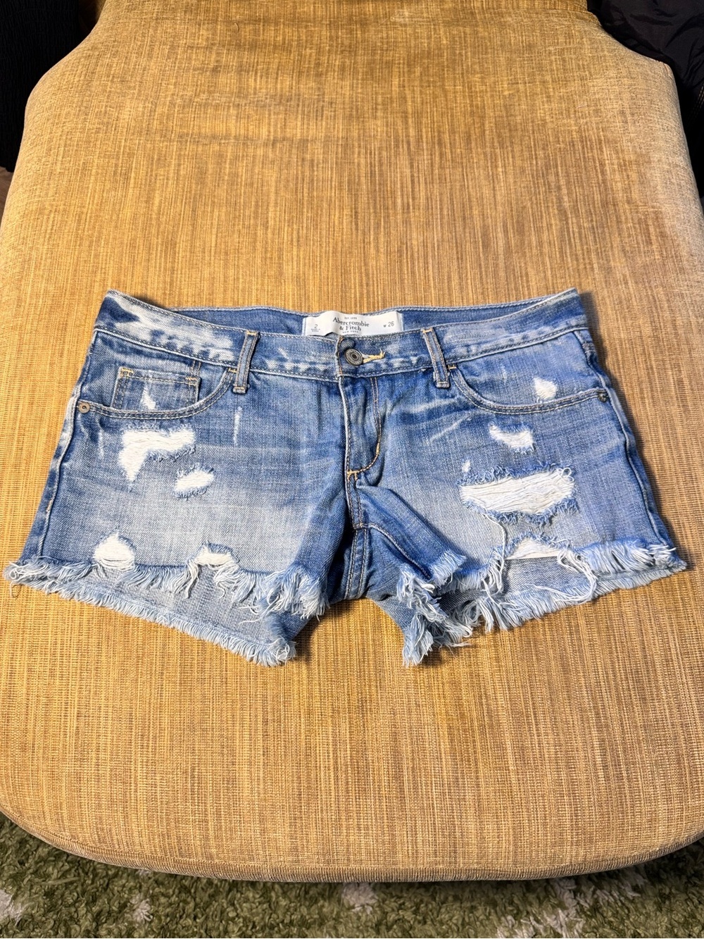 Abercrombie & Fitch Y2K Distressed Denim Shorts
